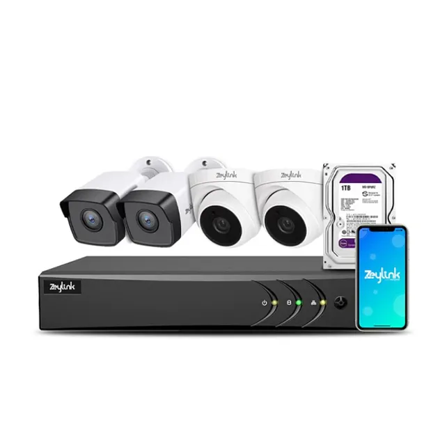 [KITCCTV] Kit Nvr Poe 4 Cámaras De Seguridad